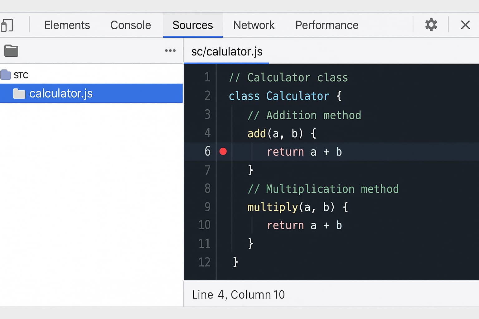 Browser dev tools showing original source files